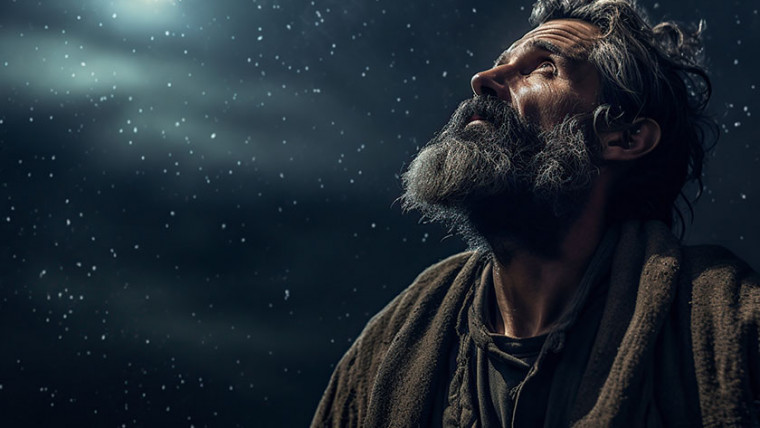 Abraham ponders the stars in the sky that represent the offspring that God promised him.